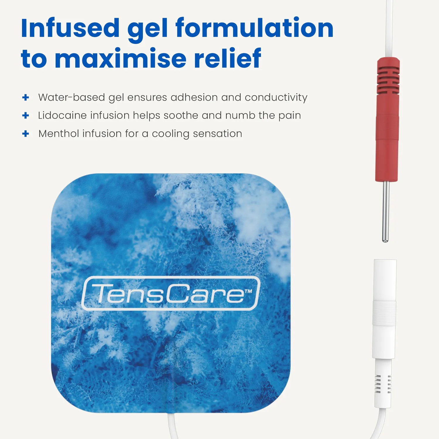 Tenscare Cool Relief ηλεκτρόδια TENS 50x50mm 4τμχ δροσιστικά