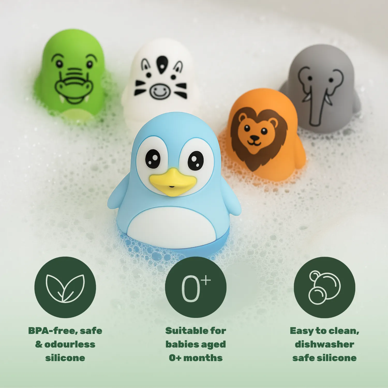 TensCare Zoo Friends θερμόμετρα μπάνιου 5 τεμάχια LED