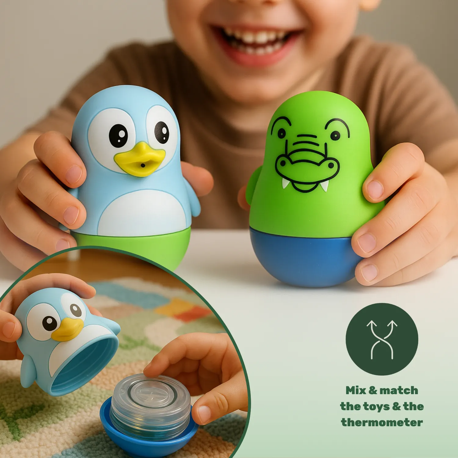 TensCare Zoo Friends θερμόμετρα μπάνιου 5 τεμάχια LED