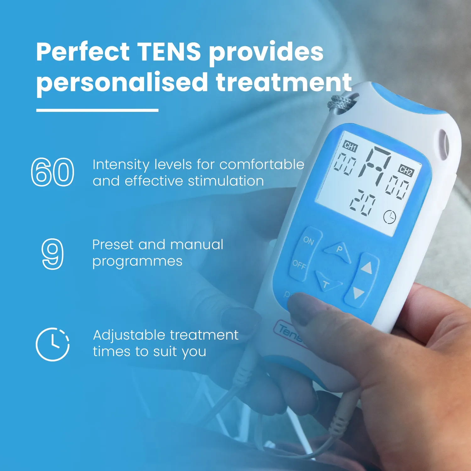 Tenscare Perfect TENS συσκευή πόνου 2 καναλιών φορητή