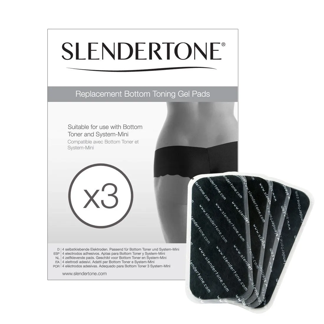 Slendertone Bottom αυτοκόλλητα τζελ γλουτών 3 τεμαχίων