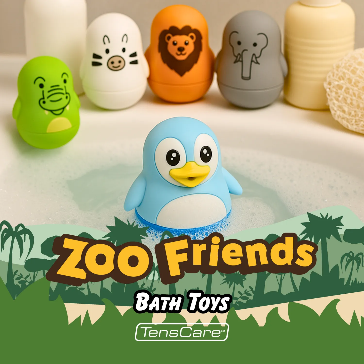TensCare Zoo Friends θερμόμετρα μπάνιου 5 τεμάχια LED